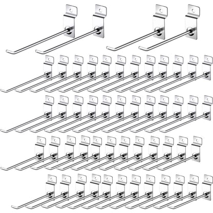 TINSKY 100 Pack Slat Wall Hanging Hooks 6 & 8 inch Slat Panel Hooks Garage Heavy Duty Metal Slatwall Hooks and Hangers Grade Slatwall Pegs - WoodArtSupply