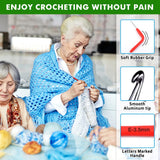 73 Pack Crochet Hooks Set, 13 PCS 2mm(B)-10mm(N) Ergonomic Soft Grip Crochet Handles Yarn Knitting Needles Kit with Case for Arthritic Hand, Inscraft INSCRAFT