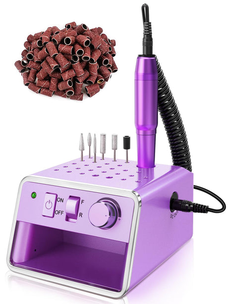 Subay Nail Drill Machine Electric File, Portable for Acrylic Gel Dip Powder Nails, All in One Nail Drill Kit for Manicure Pedicure, Nail Set with SUBAY