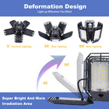 suyncyi 2 Pack LED Garage Light, 150W Ultra Bright Shop Light with 5 Adjustable Panels,15000LM 6500K E26/E27 Deformable Ceiling Lights for Garage, suyncyi