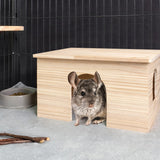 Niteangel Wood House with Window, Chinchilla and Guinea Pigs Hut Hideout Niteangel