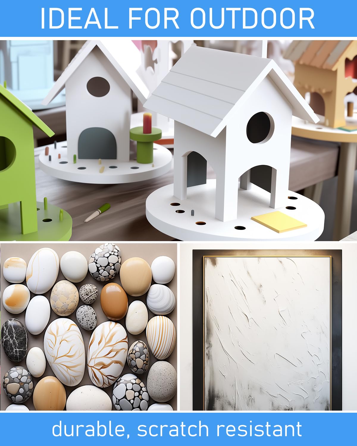 Nicpro White Large Outdoor Acrylic Paint Set (69 oz, 2040 ml) Rich Art Painting Supplies Non Toxic Multi Surface Paint for Canvas, Wood, Leather, Nicpro