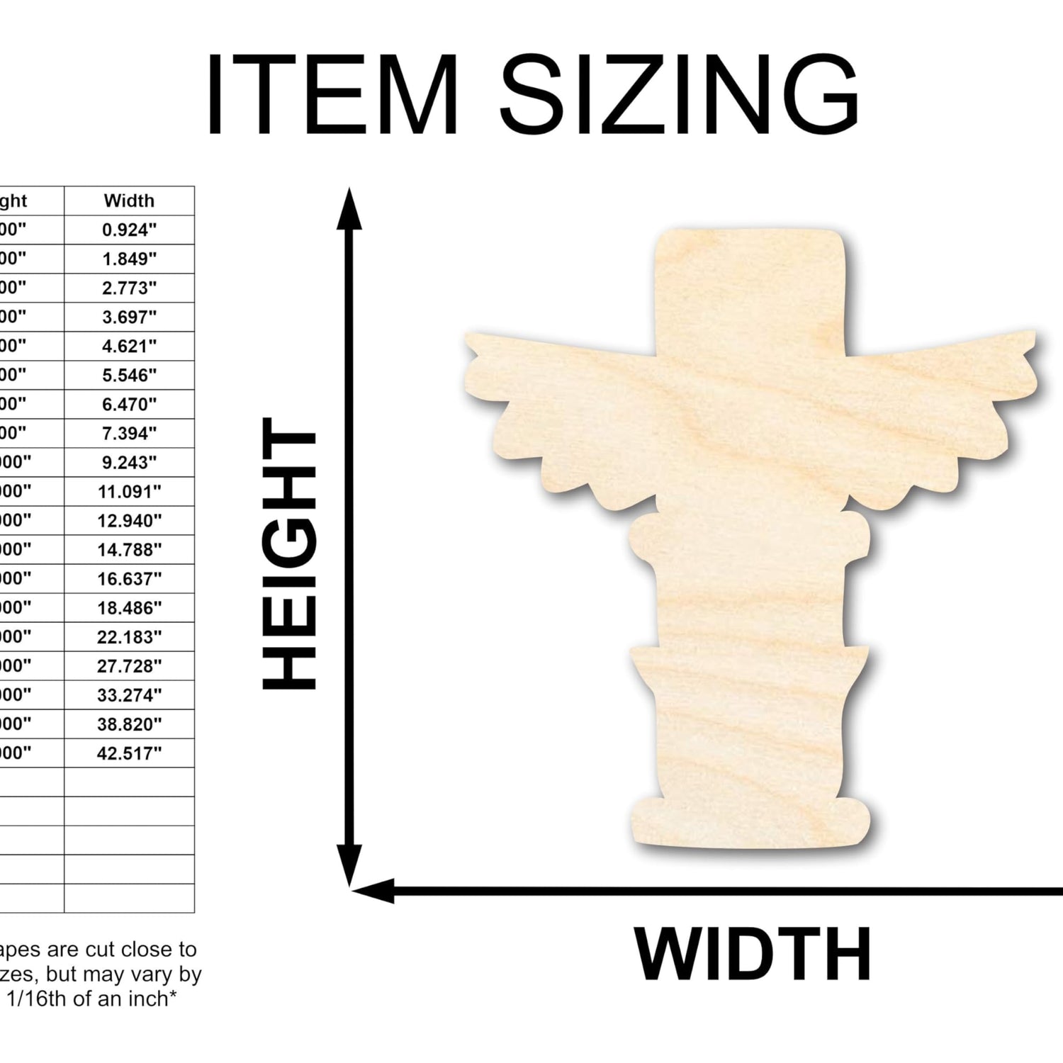 Unfinished Wood Totem Shape | Native American | Craft Cutout | up to 36" DIY 7" / 1/8" 24 Hour Crafts