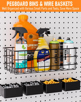 INCLY 238PCS Pegboard Accessories Organizer Kit, Peg Board Hooks Assortment with Peg Bins, Baskets, Paper Towel Holder for 1/8 and 1/4 inch Pegboard INCLY