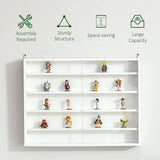 HOMCOM 5-Tier Display Cabinet, Glass Display Case with 2 Doors and Adjustable Shelves, Wall-Mounted, White HOMCOM