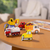 Melissa & Doug Construction Vehicles Wooden Chunky Puzzle (6 pcs), Multicolor, 11.95 x 8.95 x 1.0 Melissa & Doug
