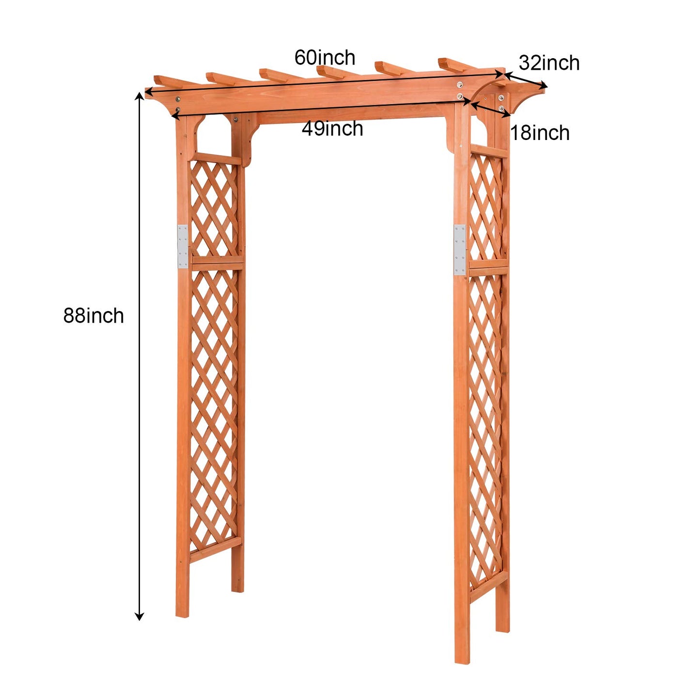 Giantex 88inch Wood Garden Arbor, Wedding Arch for Outdoor Patio Wedding Bridal Party Prom Decoration, Garden Trellis Pergola Arbor for Climbing