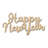 Happy New Year Wood Cutouts for crafts, Laser Cut Wood Shapes 5mm thick Baltic Birch Wood, Multiple Sizes Available Elliefont Styles