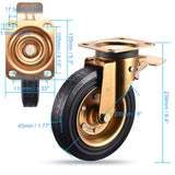 8" Casters Set of 4 Heavy Duty Plate Casters with Dual Locking 8 Inch Swivel Industrial Rubber Wheels for Workbench Cart Outdoor Dolly Castors VM VIMA