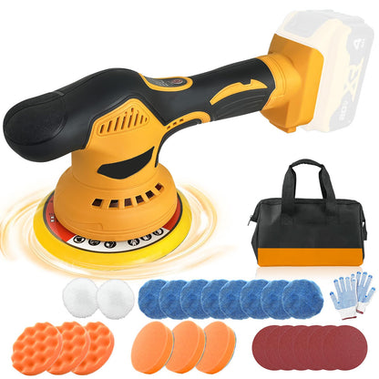 Cordless Car Buffer Polisher for Dewalt 20V Battery, Polishers and Buffers with 6 Variable Speed Up to 6800RPM, Cordless Polisher for Car