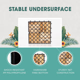 Idzo Interlocking Deck Tiles - 10PCS Waterproof Acacia Wood Patio Tiles, Flooring Tiles for Both Indoor and Outdoor - Decking Checker Pattern, 12 x IDZO