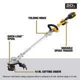 DEWALT Battery Powered 20V MAX* String Trimmer Kit, 5-Ah (DCST922P1), Yellow/Black DEWALT
