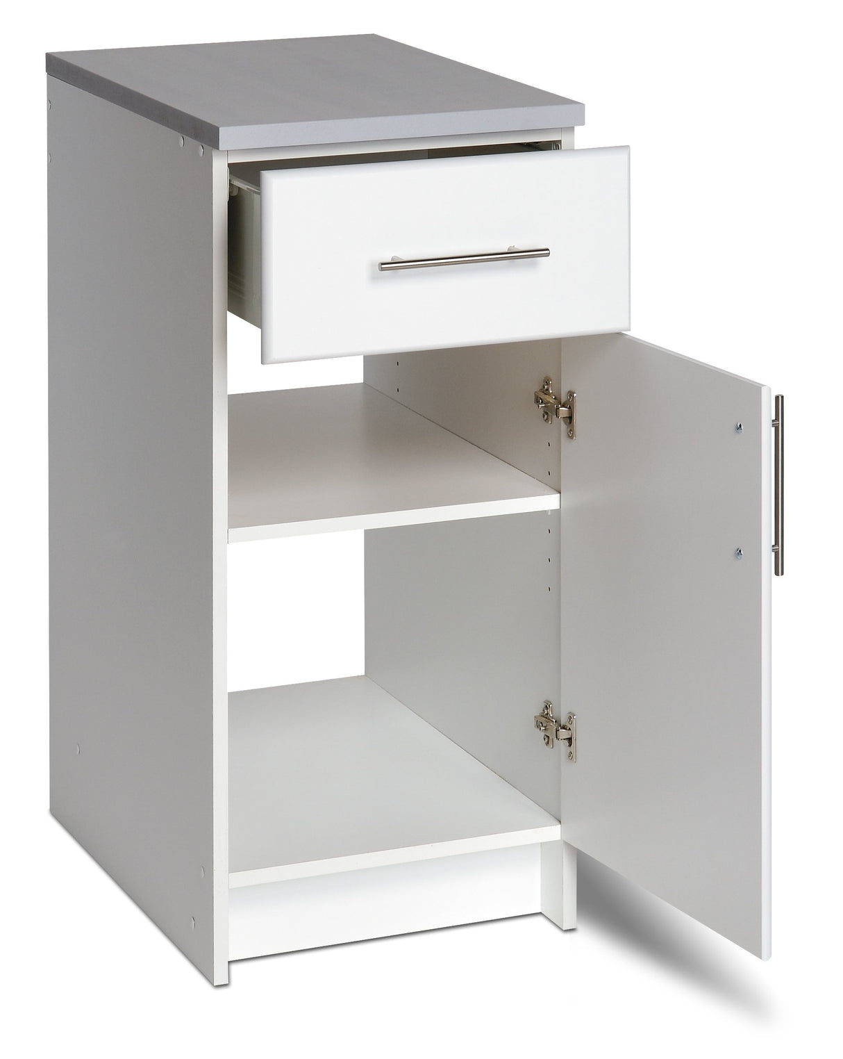 Prepac Elite 16-Inch Versatile Storage Cabinet in White with Drawer and Adjustable Shelf Prepac