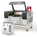 Monport Upgraded Fireproof Auto Focus 60W CO2 Laser Engraver & Cutter with Large Working Area (20" x 28"),with 6L CW-5200 Industrial Water Chiller Monport
