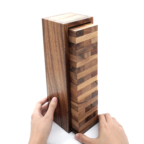 BSIRI Wood Tumbling Tower Game - Ideal for Party Games, Camping Games, Outdoor Games for Adults and Family, Classic Stacking Block Games for BSIRI