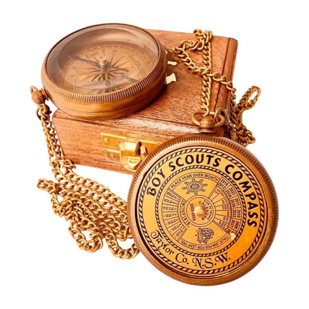 Boys Scout Compass Gift - Engraved Eagle Scout Oath Compass in Wood Box Scout Be Prepared Camping Orienteering Compass, Hiking Backpacking Compass ALADEAN