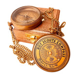 Boys Scout Compass Gift - Engraved Eagle Scout Oath Compass in Wood Box Scout Be Prepared Camping Orienteering Compass, Hiking Backpacking Compass ALADEAN