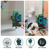 Takamine 16 Lines Green Laser Level Pro, 4x360° 4D Green Cross Line Professional Laser for Construction, Two 360° Vertical and Two 360° Horizontal Takamine