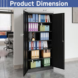 Anxxsu Metal Garage Storage Cabinet, 71" Locking Storage Cabinet with 2 Doors and 5 Adjustable Shelves, Lockable Metal Cabinet for Anxxsu