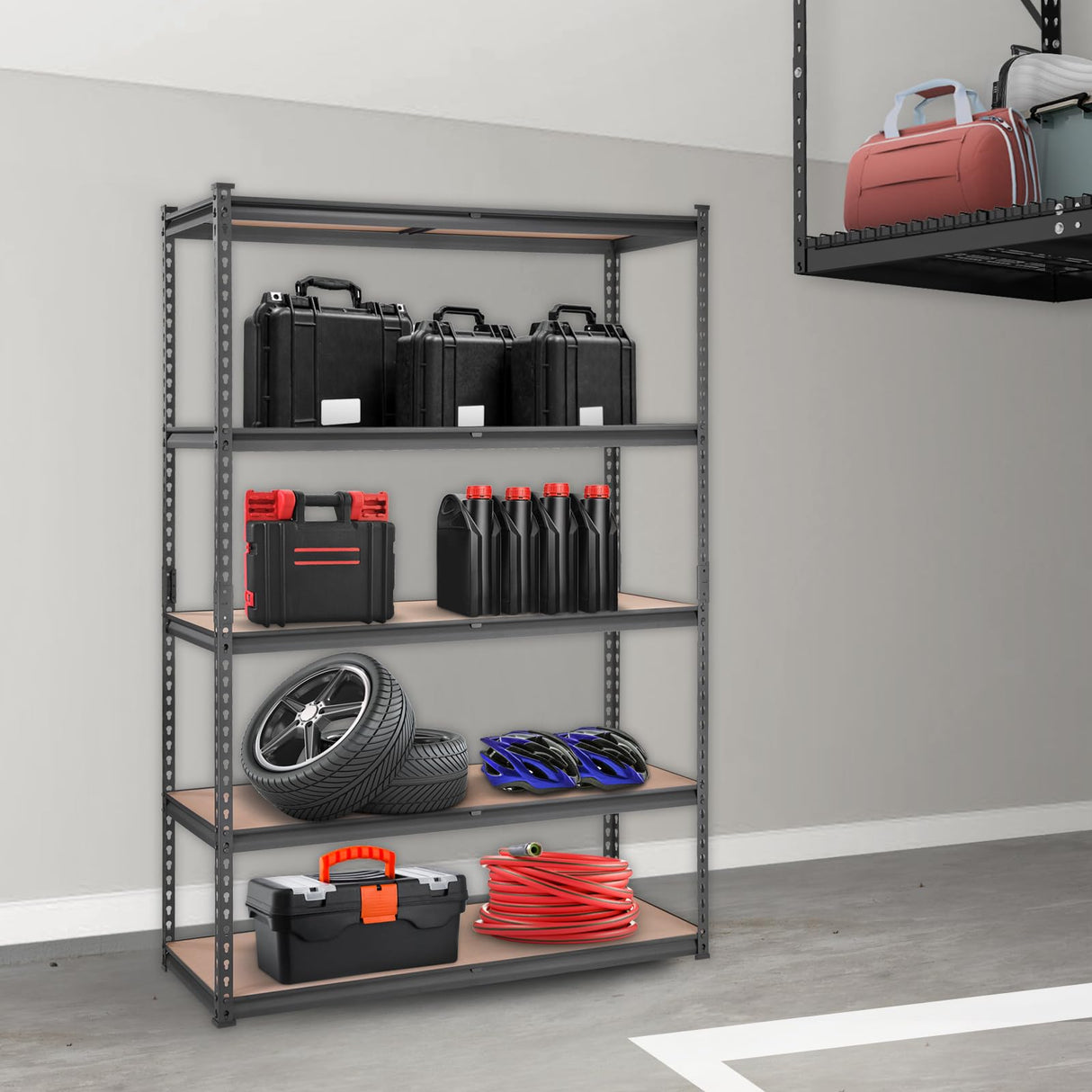 VEVOR Storage Shelving Unit, 5-Tier Adjustable, 2000 lbs Capacity, Heavy Duty Garage Shelves Metal Organizer Utility Rack, Black, 48" L x 18" W x 72" VEVOR