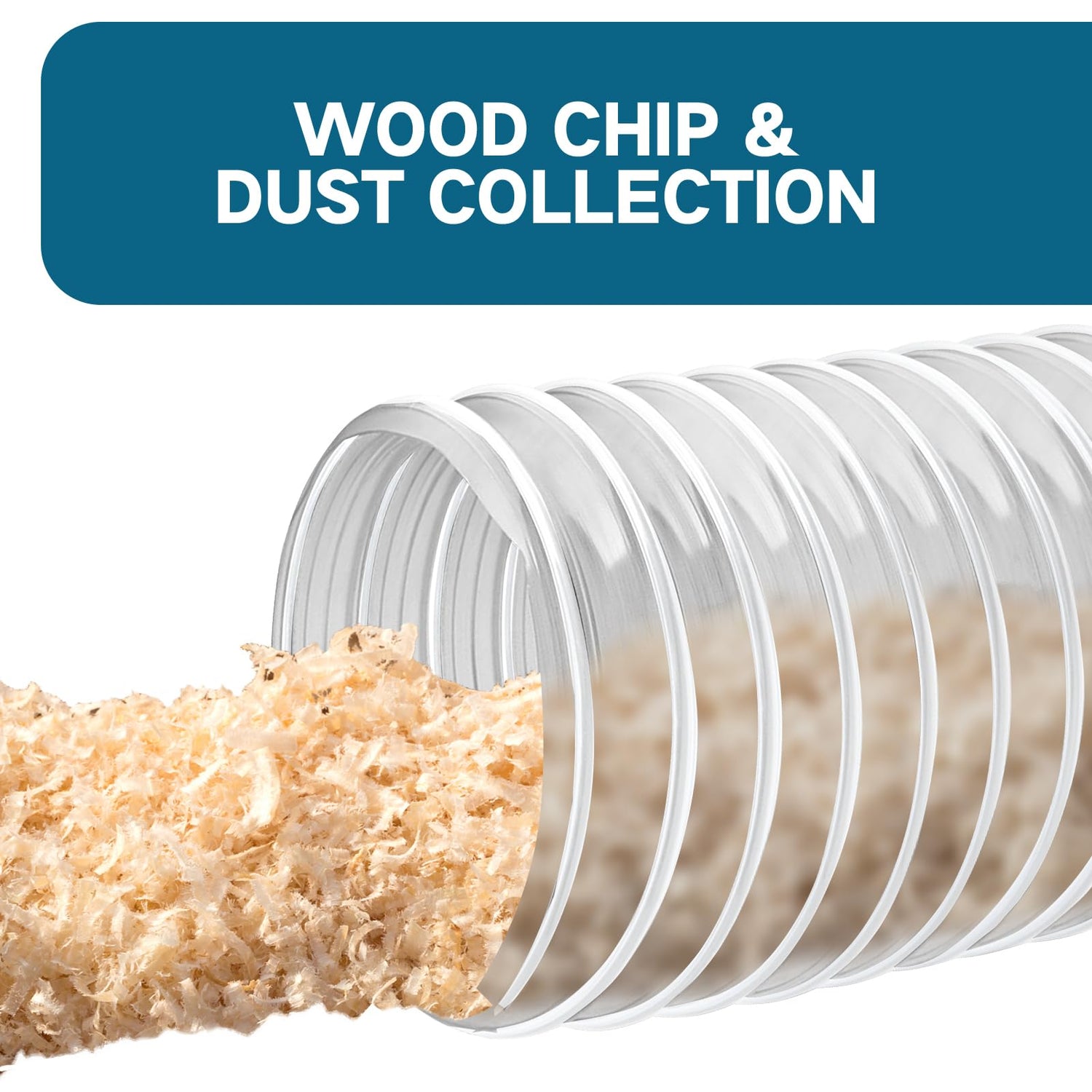 Heavy PVC Dust Collection Hose 4" x 10', Puncture Resistant PVC Dust Collection Hose with Carbon Steel Wire Coil, Flexible Clear PVC Fume Collection Qucship