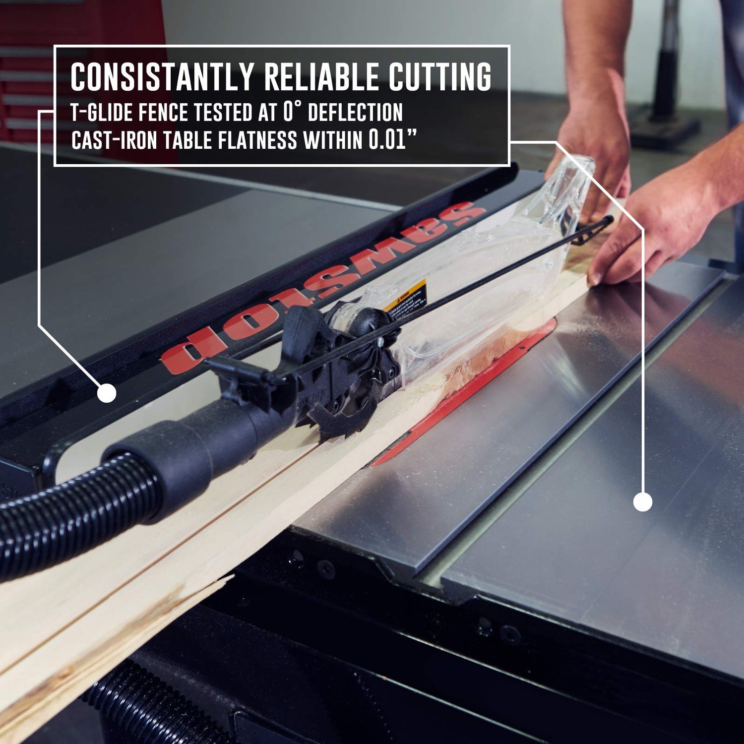 SAWSTOP 10-Inch Professional Cabinet Saw, 1.75-HP, 36-Inch Professional TGlide Fence System (PCS175-TGP236) SawStop