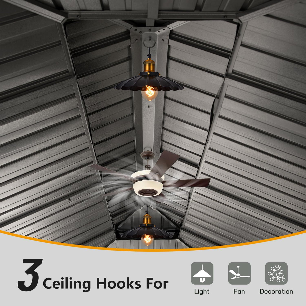 Domi 12x20FT Hardtop Gazebo, Aluminum Outdoor Gazebo with Galvanized Steel Double Roof Canopy, Drainage Gutters, Curtain and Netting, Metal Gazebo domi outdoor living