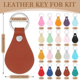 Sasylvia 100 Pcs Leather Key Fob Kit Leather Keychain Blanks with Rivets and Key Rings for Laser Engraving DIY Making Leather(Multicolored) Sasylvia