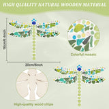 WEBEEDY Make 2 Dragonfly Glass Mosaic Kit Creativity DIY Mosaic Glass Kit for Kids Adults Include Glass Mosaic Tiles, Wooden Chips, Ribbon WEBEEDY