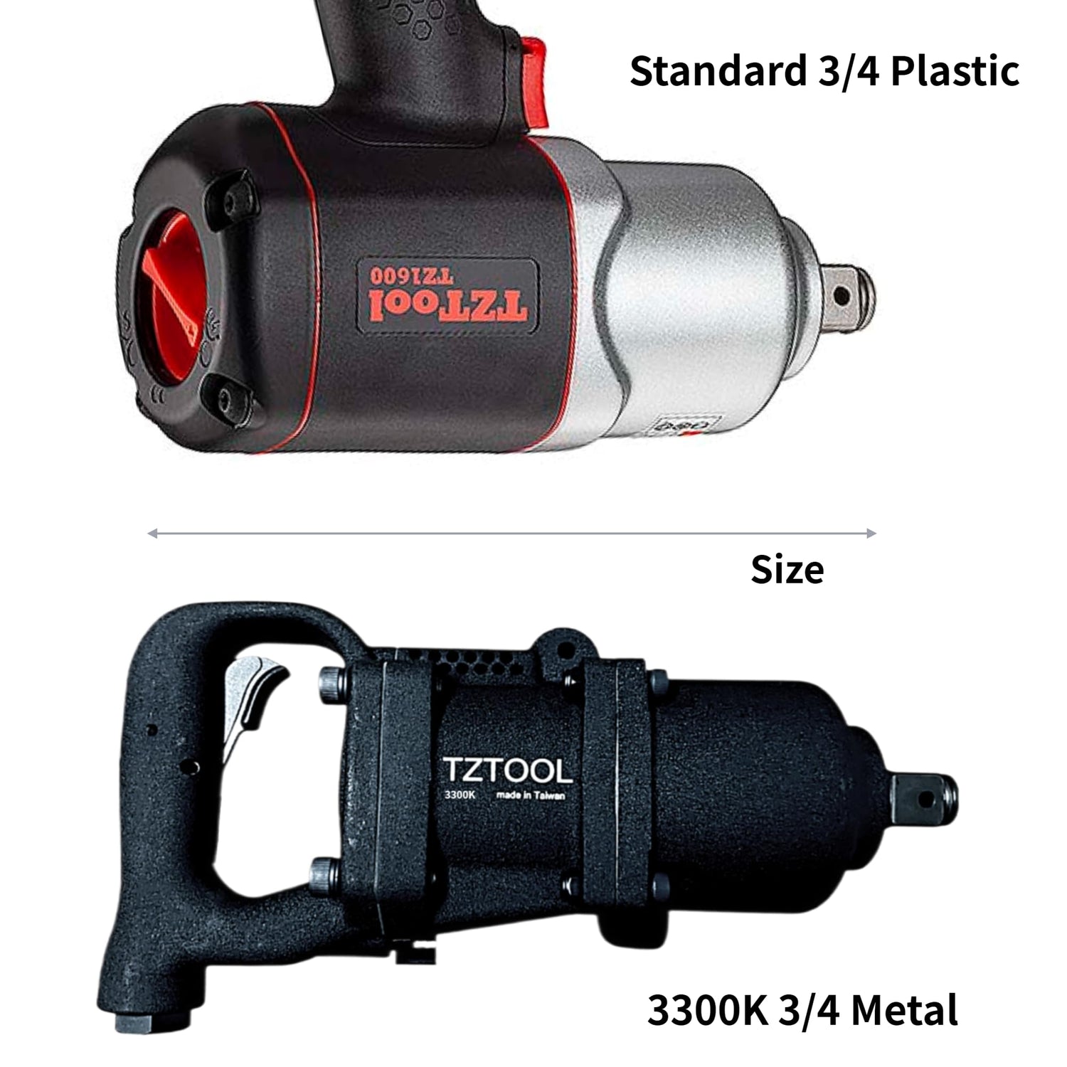 TZTOOL 3300K Diesel 3/4" Compact air impact wrench [ All metal ][ Compact&Lightweight ] TZTOOL