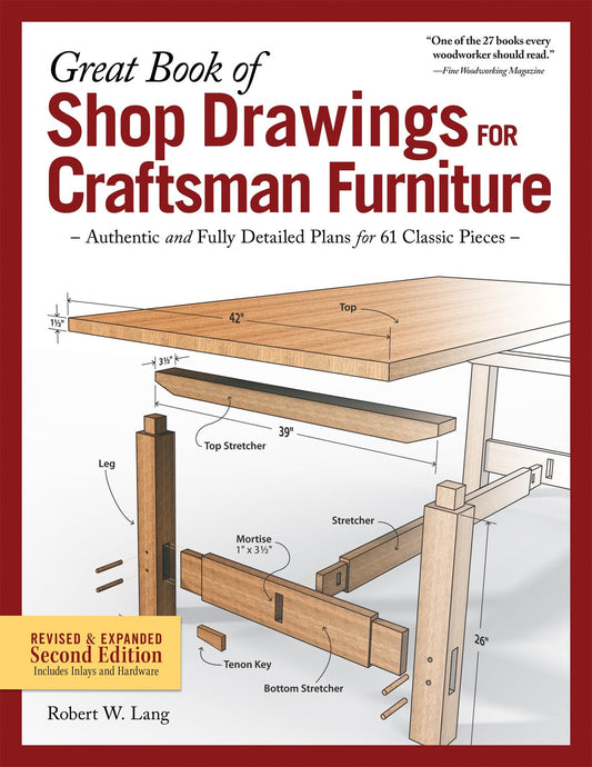 Great Book of Shop Drawings for Craftsman Furniture, Revised & Expanded Second Edition: Authentic and Fully Detailed Plans for 61 Classic Pieces (Fox