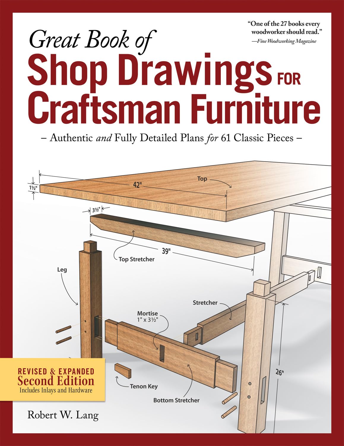 Great Book of Shop Drawings for Craftsman Furniture, Revised & Expanded Second Edition: Authentic and Fully Detailed Plans for 61 Classic Pieces (Fox - WoodArtSupply