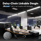 BBOUNDER 12 Pack Linkable LED Shop Light with Reflector, Super Bright 6500K Cool Daylight, 4400 LM, 4 FT, 48 Inch Integrated Fixture for Garage, 40W BBOUNDER