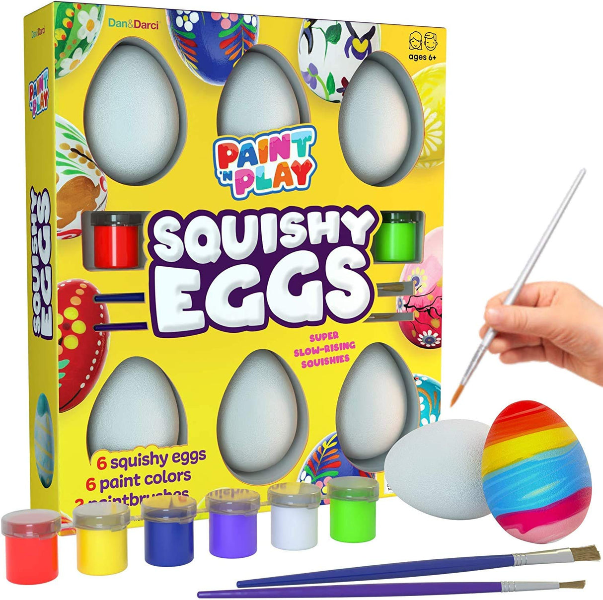 Dan&Darci Egg Squishy Painting Kit - Arts and Crafts for Girls and Boys - Kids Easter Art Activities - Craft Gift for Kids Ages 4 5 6 7 8 9 10 Year Dan&Darci