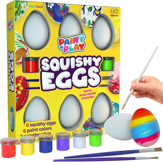 Dan&Darci Egg Squishy Painting Kit - Arts and Crafts for Girls and Boys - Kids Easter Art Activities - Craft Gift for Kids Ages 4 5 6 7 8 9 10 Year - WoodArtSupply