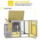 Aivituvin Chicken Houses and Coops Outdoor Coop, Large Coop Wooden Hen House Poultry Cage with Nest Box and Large Run -78in Aivituvin