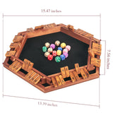 AMEROUS Upgraded 1-6 Players Shut The Box Dice Game, Wooden Board Table Math Game with 16 Dice for Kids Adults, Family Classroom Home Party or Pub AMEROUS