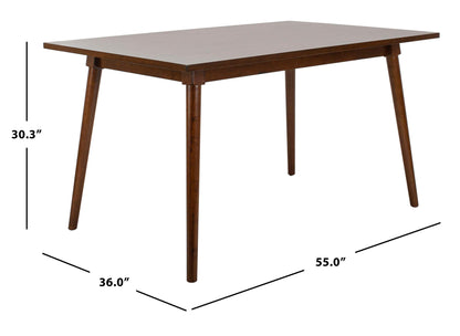 Safavieh Home Tia Modern Walnut Dining Table - WoodArtSupply