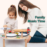 GraceDuck Kids Drum Set for Toddlers: Montessori Musical Instruments Set Toddler Toys - 7 in 1 Wooden Musical Kit Baby Sensory Educational Toys GraceDuck