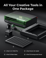 xTool S1 All-in-one Enclosed Laser Cutter and Engraver Machine with Rotary for Tumblers, 40W Laser Power, 419*319mm 600mm/s Batch Process, Laser xTool