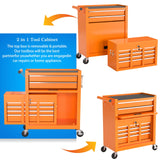 High Capacity Tool Chest Tool Box, Rolling Tool Chest with 8 Drawers, Portable Top Box with Lock, Garage Tool Storage Cabinet with Wheels, Keyed Go Big