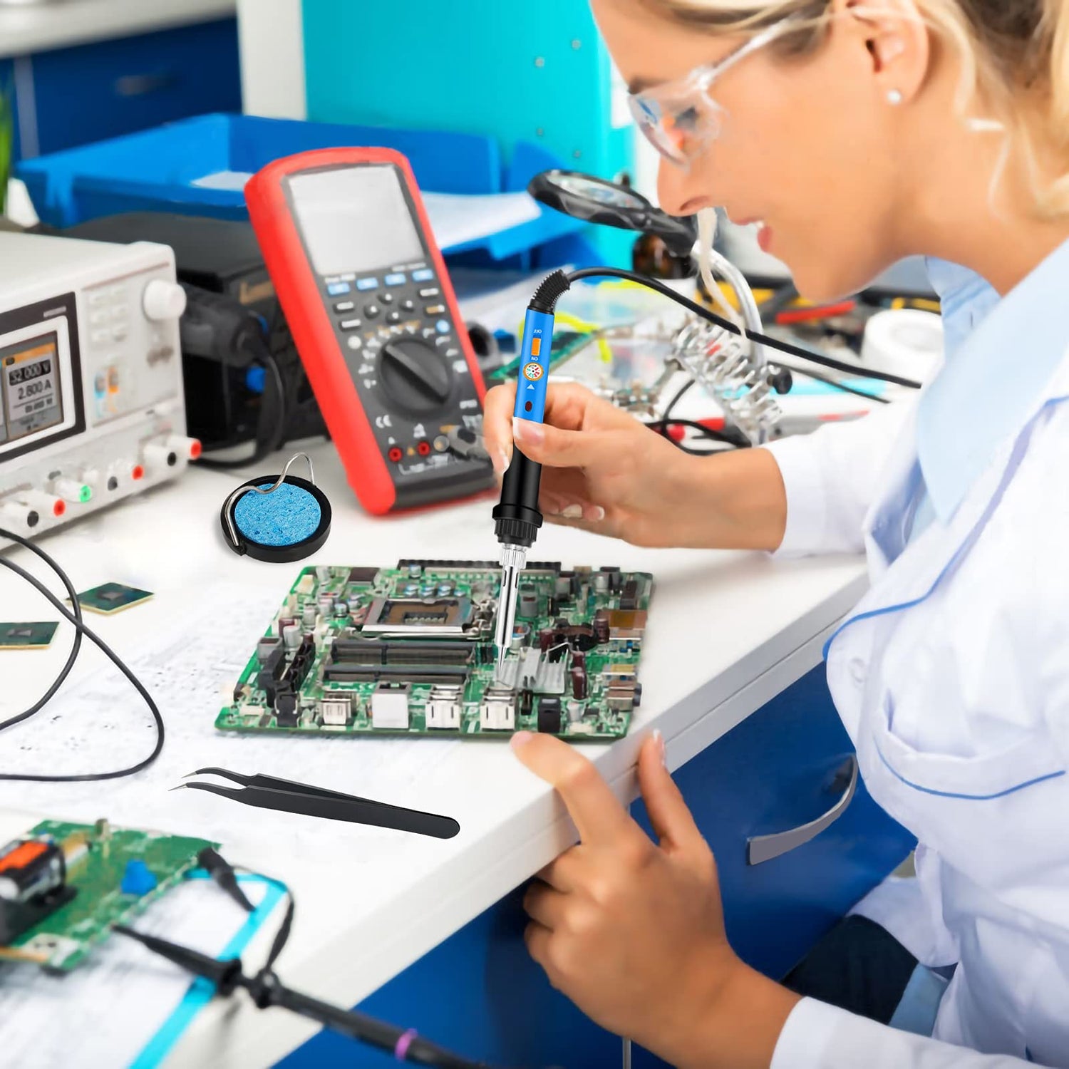 116pcs Wood Burning Kit, Professional Wood Burning Tool with Soldering, DIY Creative Tools Adjustable Temperature 220~480℃ Wood Burner Soldering Pen IVSUN