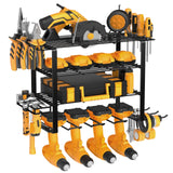 Mefirt Power Tool Organizer, Drill Holder Wall Mount, 4 Layer Heavy Duty Metal Tool Shelf, Garage Tool Organizers and Storage Rack, Utility Storage Mefirt