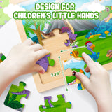 Art Set & 2 Pack Wooden Dinosaur Puzzles for Kids VigorFun