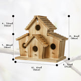 Bird Houses for Outside,Bluebird Finch 4 Room Outdoor Bird Houses for Garden, Up to 4 Bird Families, Large Hole for Bird Families' Needs NATUREYLWL