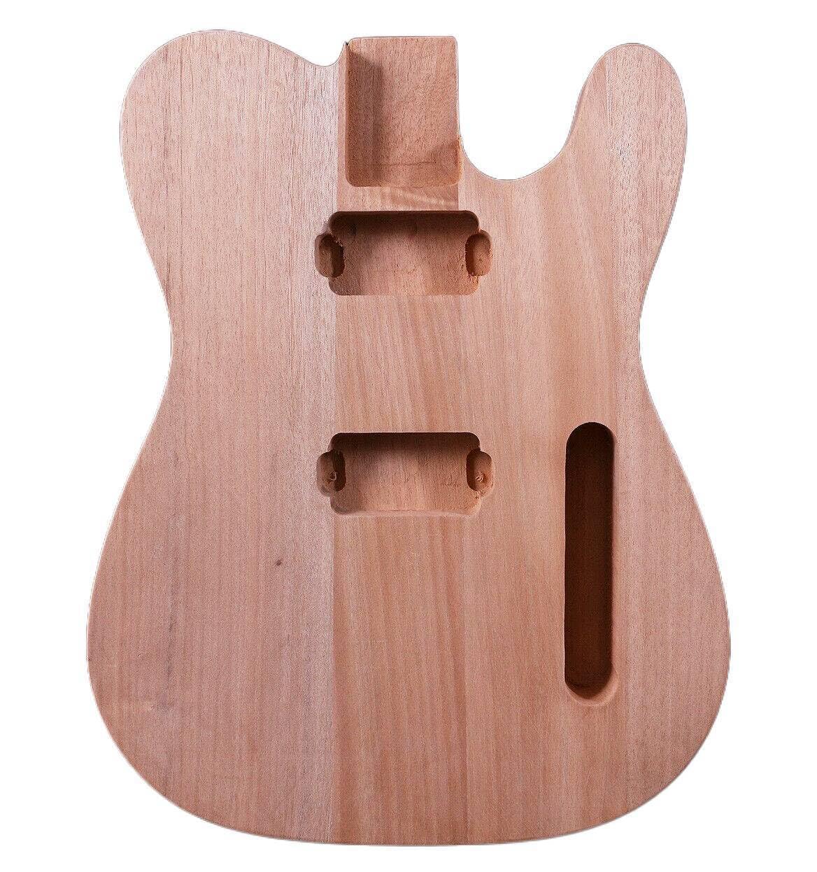 Unfinished Electric Guitar Body Mahogany wood HH pickups For Tele Style DIY replacement - WoodArtSupply