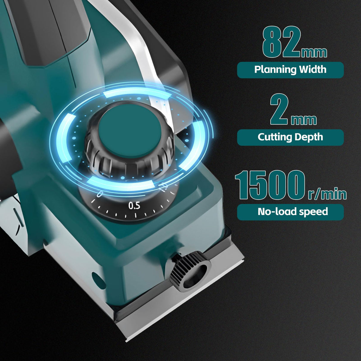 3-1/4 Inch Woodworking Hand Planer for Makita 18V Battery, Cordless Hand Planer Brushless Planer Handheld Planer for Woodworking Power Wood Planer F FINEC