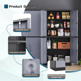 MIIIKO Metal Garage Storage Cabinet with 4 Doors, Locking Steel Locker Cabinet with Doors and Shelves, for Home, Garage, Pantry, Office and Workshop MIIIKO