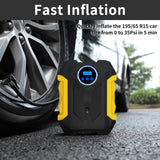 Digital Air Compressor for Car Auto Pump Portable Tire Inflator with LED Light DC 12V carsun