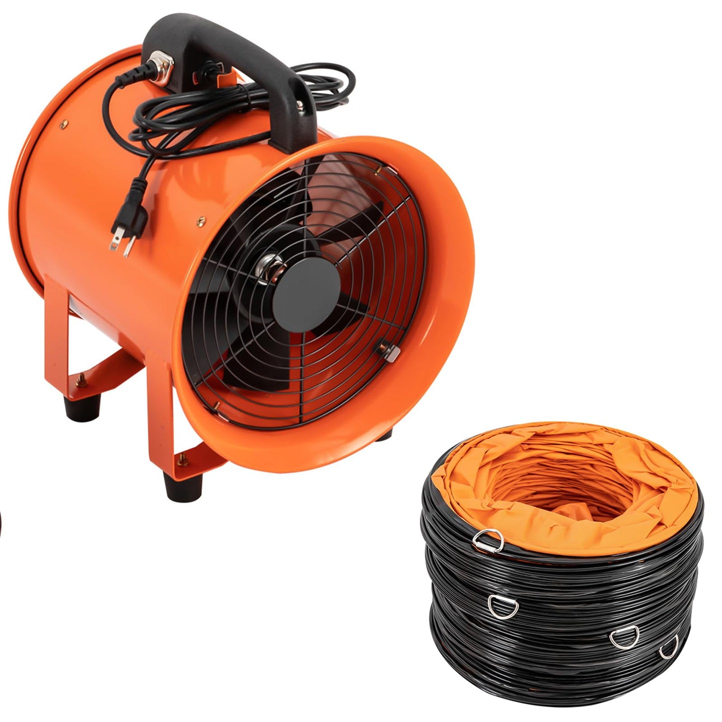 Utility Blower Fan, 10 inch Ventilator Blower, 2800/3300RPM Extractor Fan Blower, Portable Industrial High Velocity Blower-with 32.8 ft/10 m Duct - WoodArtSupply